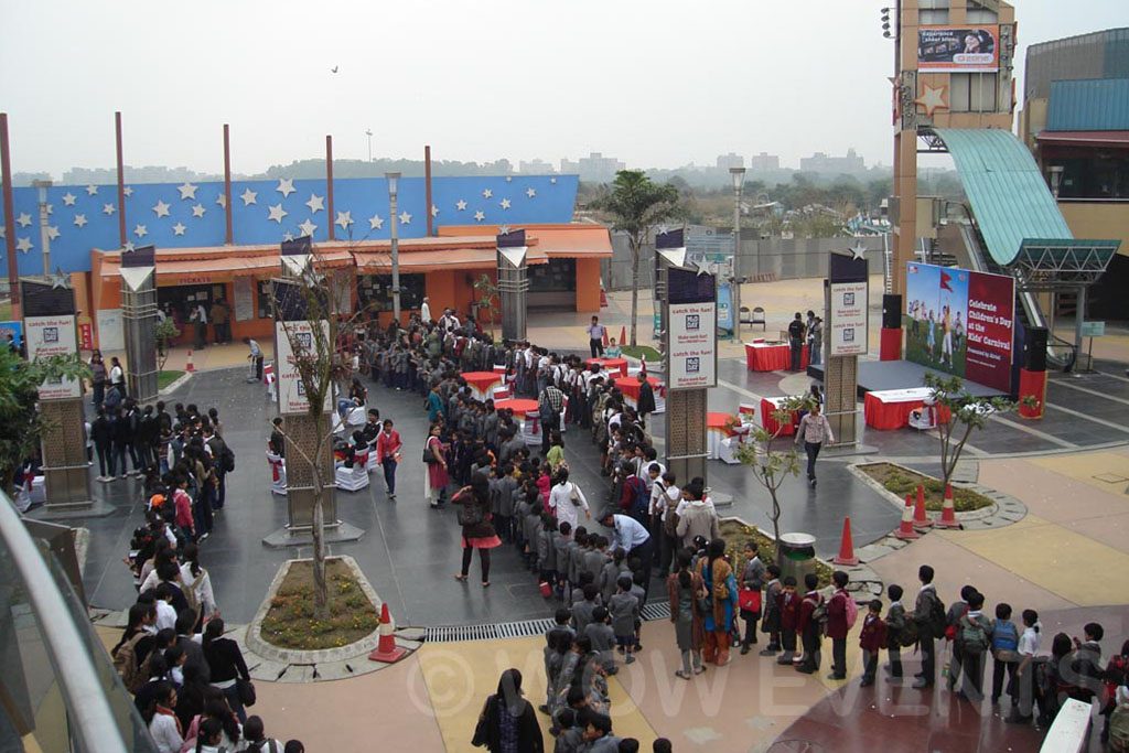 Aerial view of the Airtel Children's Day carnival grounds