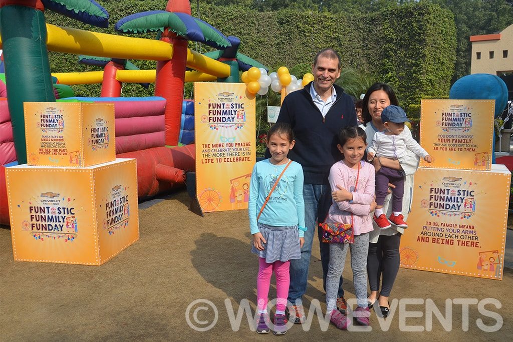 Bouncy castle and play area at the Chevrolet family day