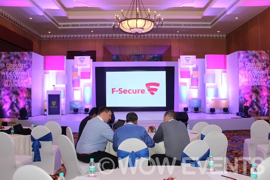 F-Secure channel partners meet hall with stage screens