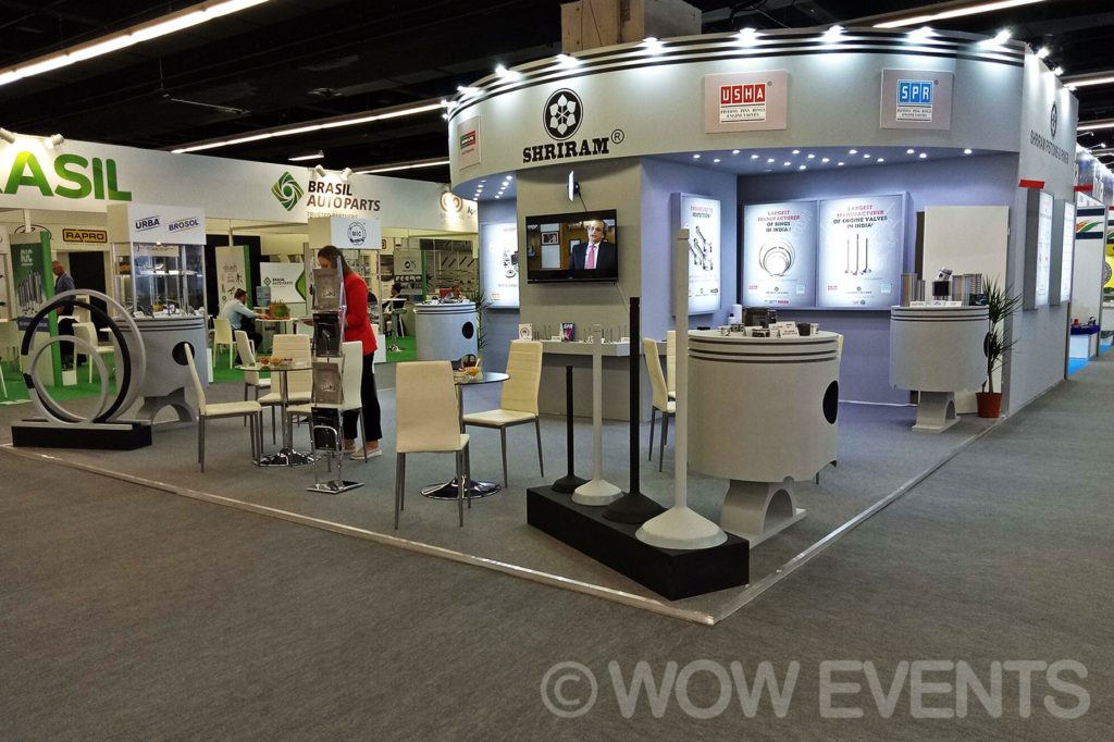 SPR exhibition stall with product display cases