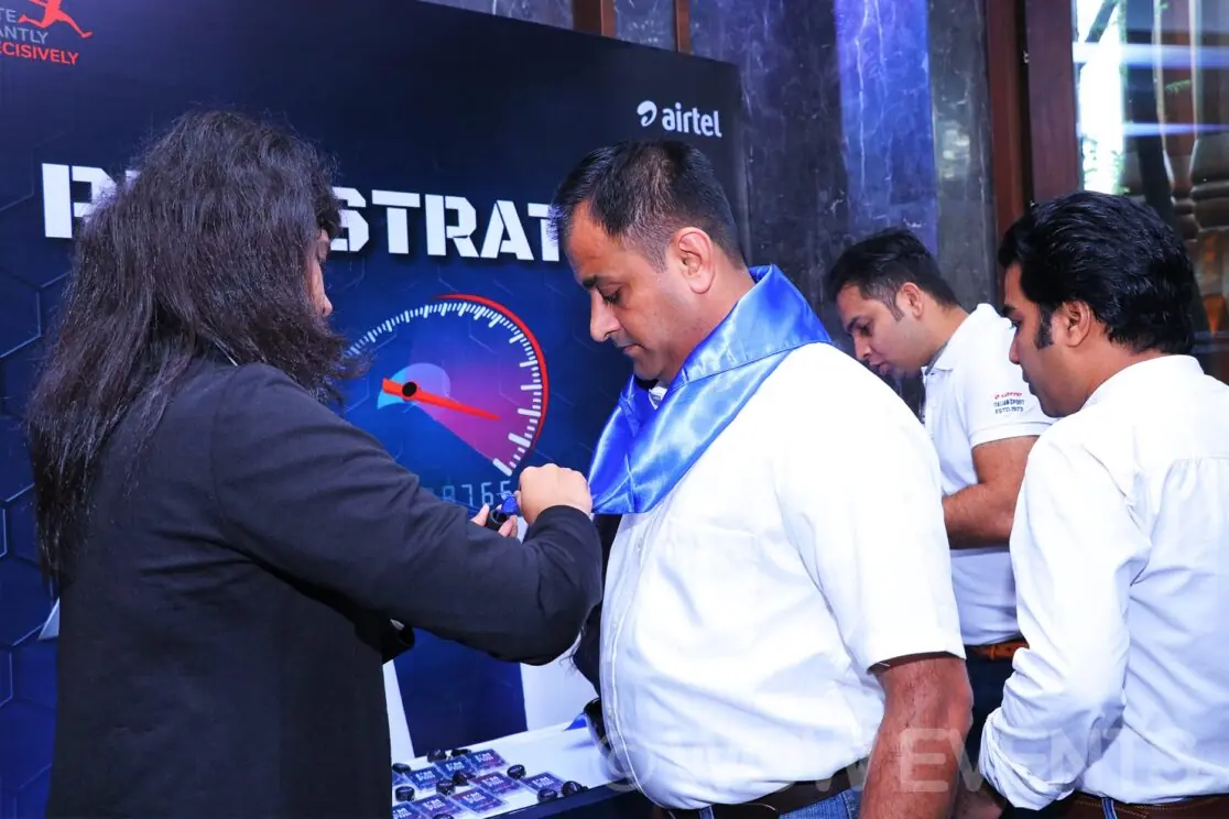 Guests at the registration desk at the Airtel conclave