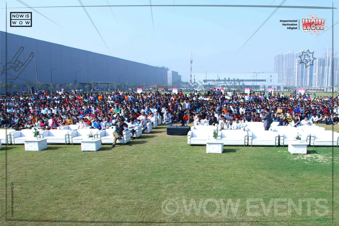 Outdoor seating on the lawn for the Samsung annual day