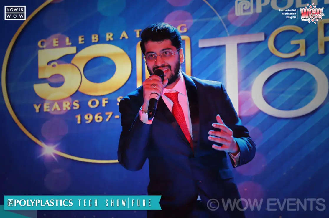 Host on the Polyplastics 50 years Growing Together stage