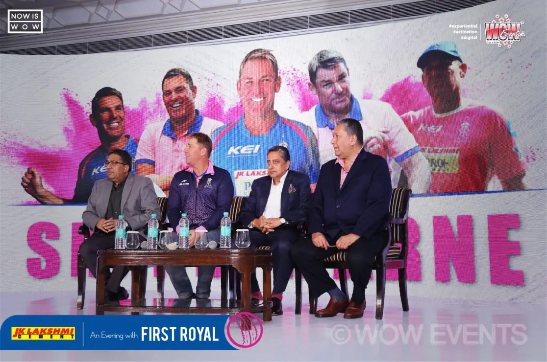 Shane Warne on stage at the JK Lakshmi Cement First Royal evening