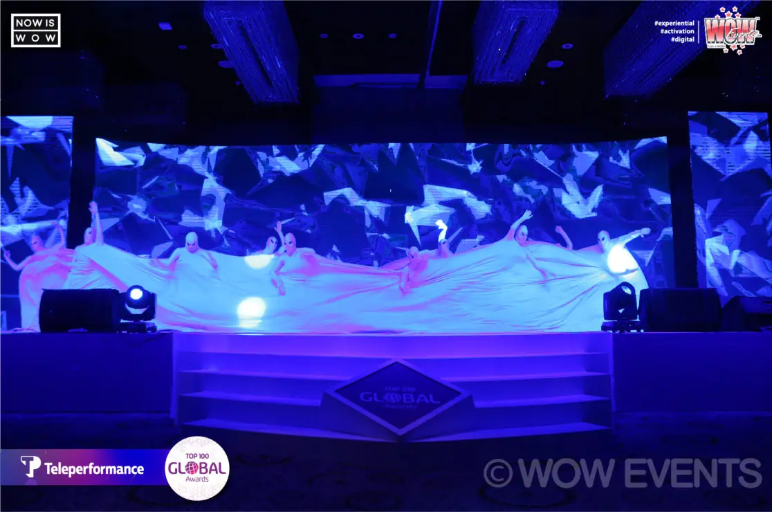Stage with a starry backdrop at the Teleperformance awards