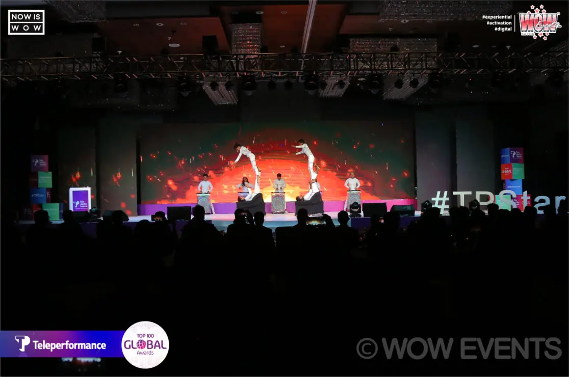Dancers performing on the Teleperformance awards stage