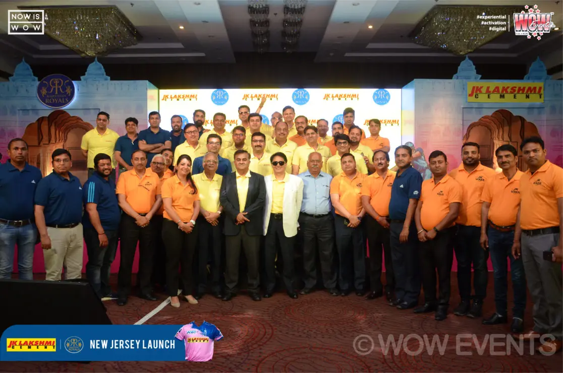 JK Lakshmi Cement team group photo at the jersey launch