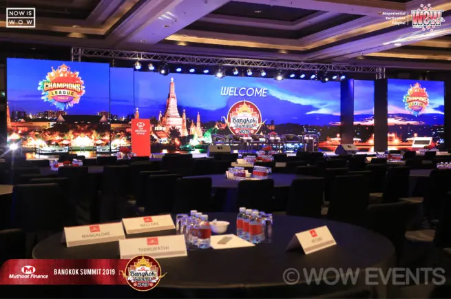 Muthoot Finance Bangkok Summit 2019 gala dinner hall