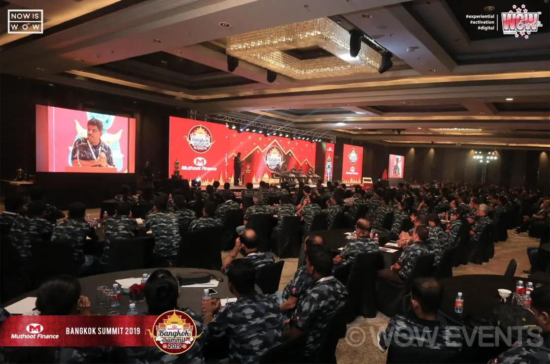 Hall filled with attendees at the Muthoot Finance Bangkok summit
