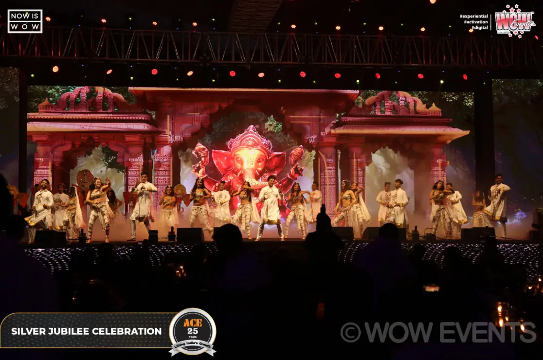 Ornate stage with gold decor at the ACE silver jubilee