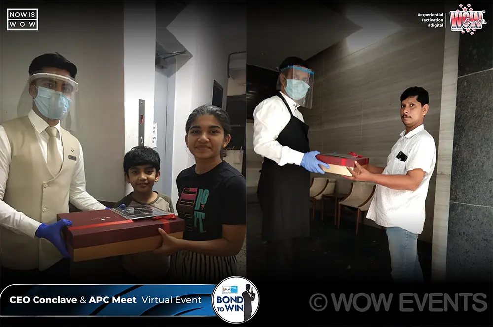 Staff delivering event kits for the virtual meet