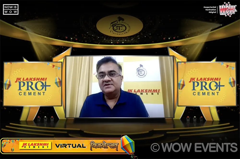 Executive speaking on the JK Lakshmi Cement virtual stage
