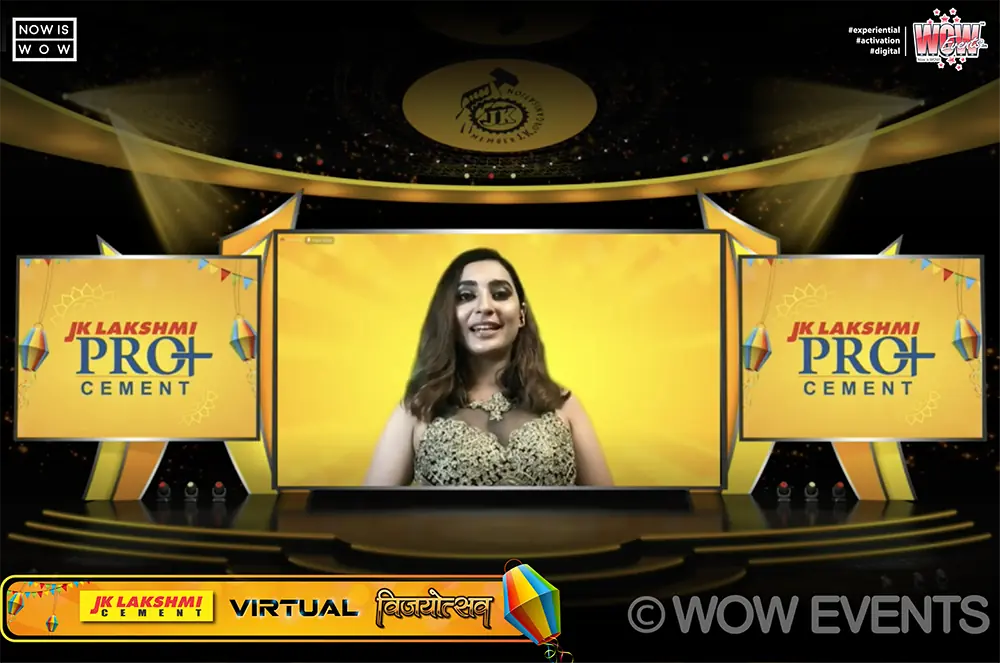 Presenter on the JK Lakshmi Pro virtual stage