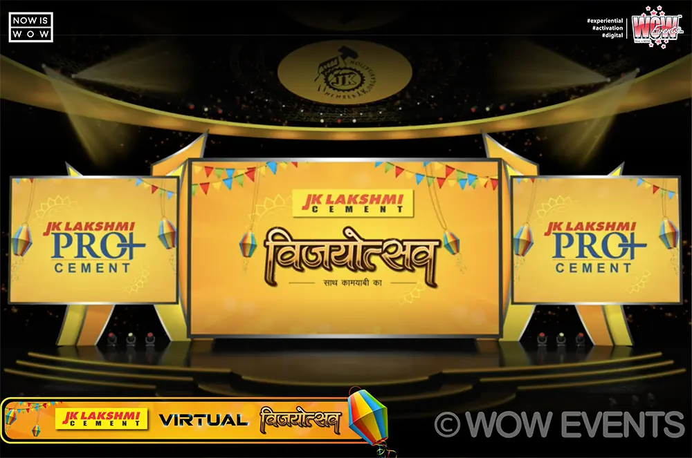 Virtual stage graphic for the JK Lakshmi Cement dealers meet