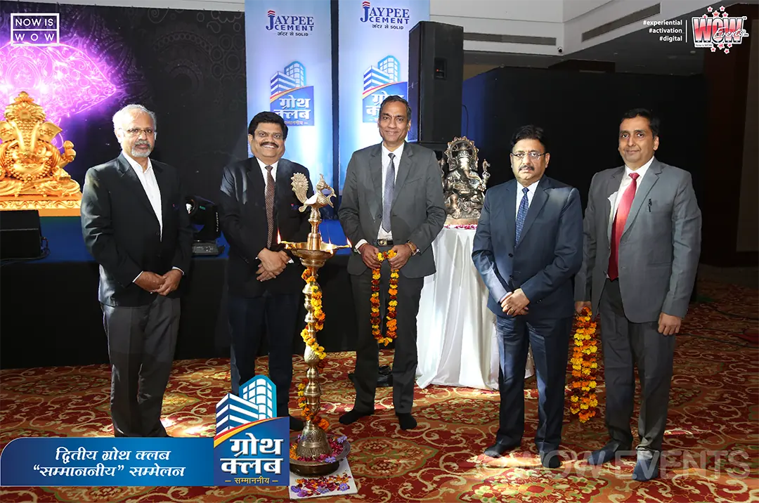Jaypee Cement executives lighting a ceremonial lamp