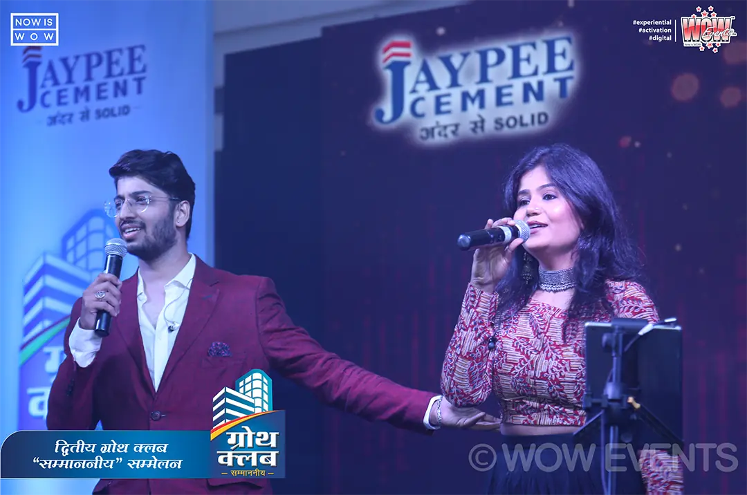 Singers performing at the Jaypee Cement dealers meet