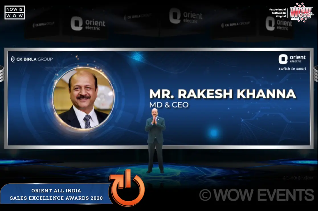 Orient Electric sales excellence awards virtual event screen