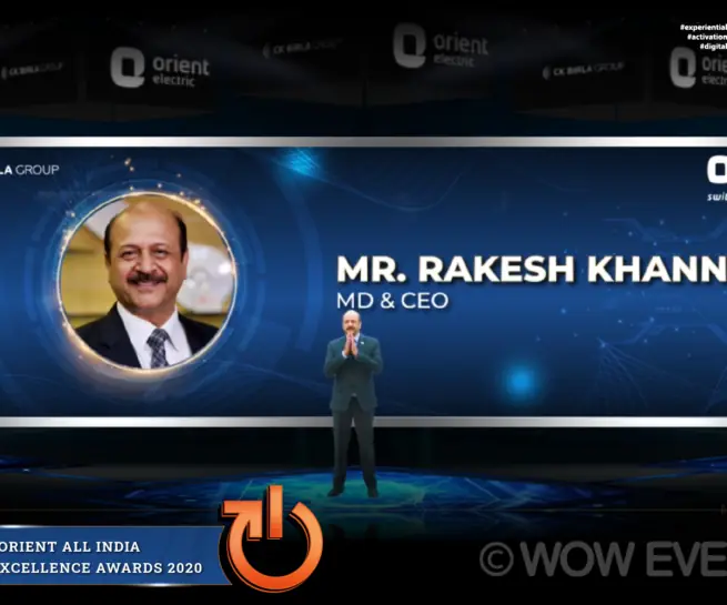 Orient Electric sales excellence awards virtual event screen