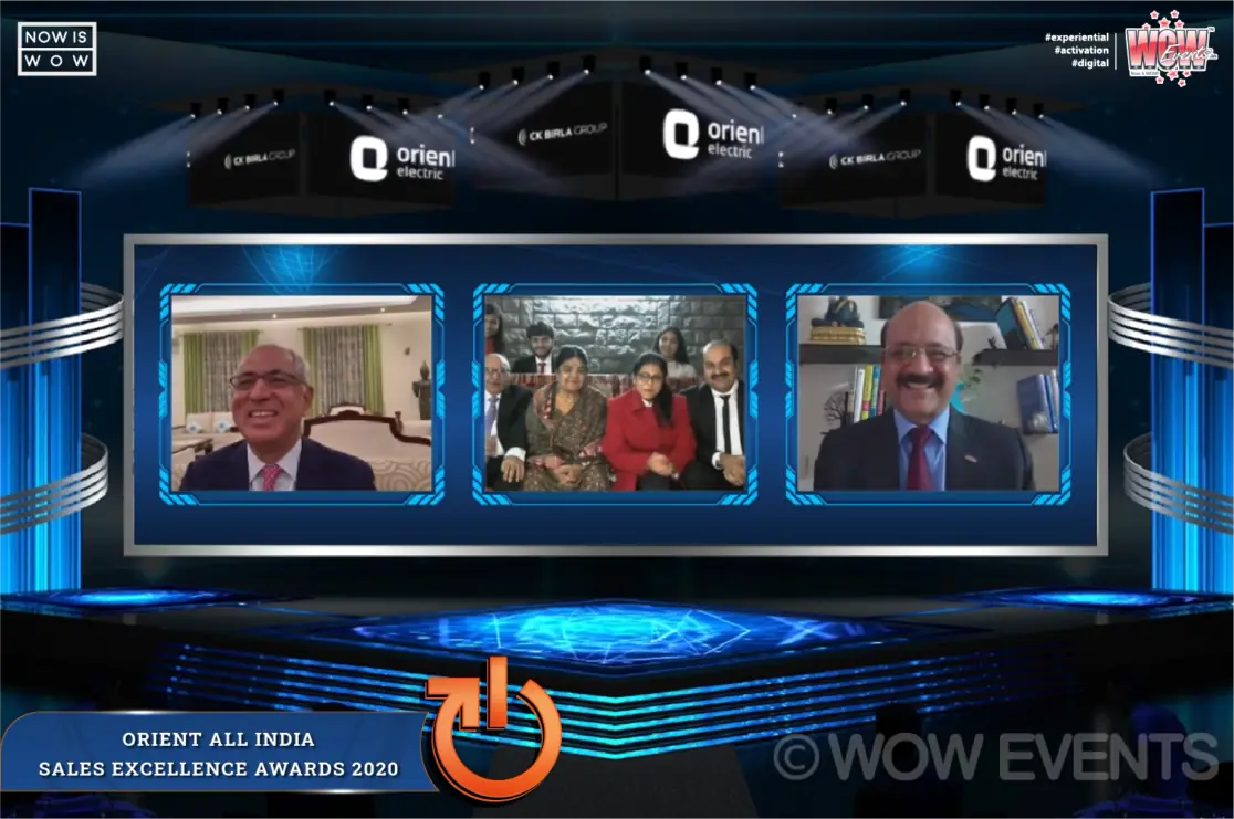Video call participants on the virtual awards stage