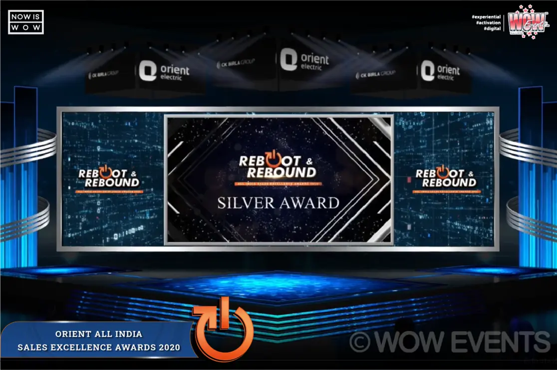 Silver award slide at the Orient Electric virtual awards