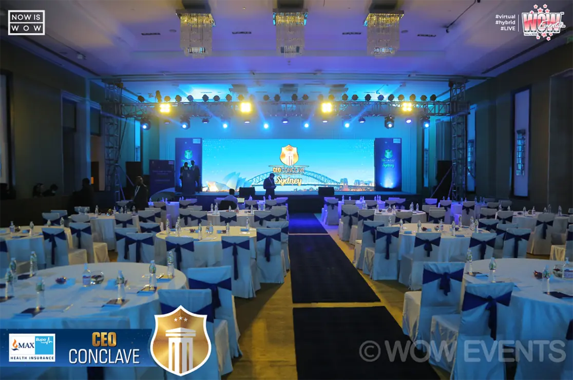 Banquet hall set for the Max Bupa CEO Conclave 2021