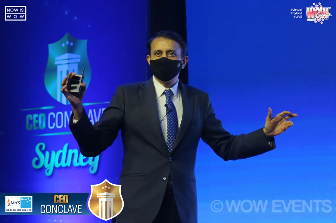 Speaker presenting on the CEO Conclave Sydney stage