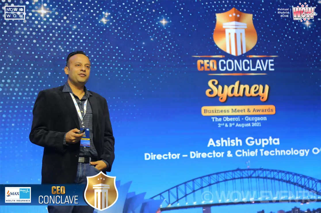 Max Bupa director speaking on the CEO Conclave stage