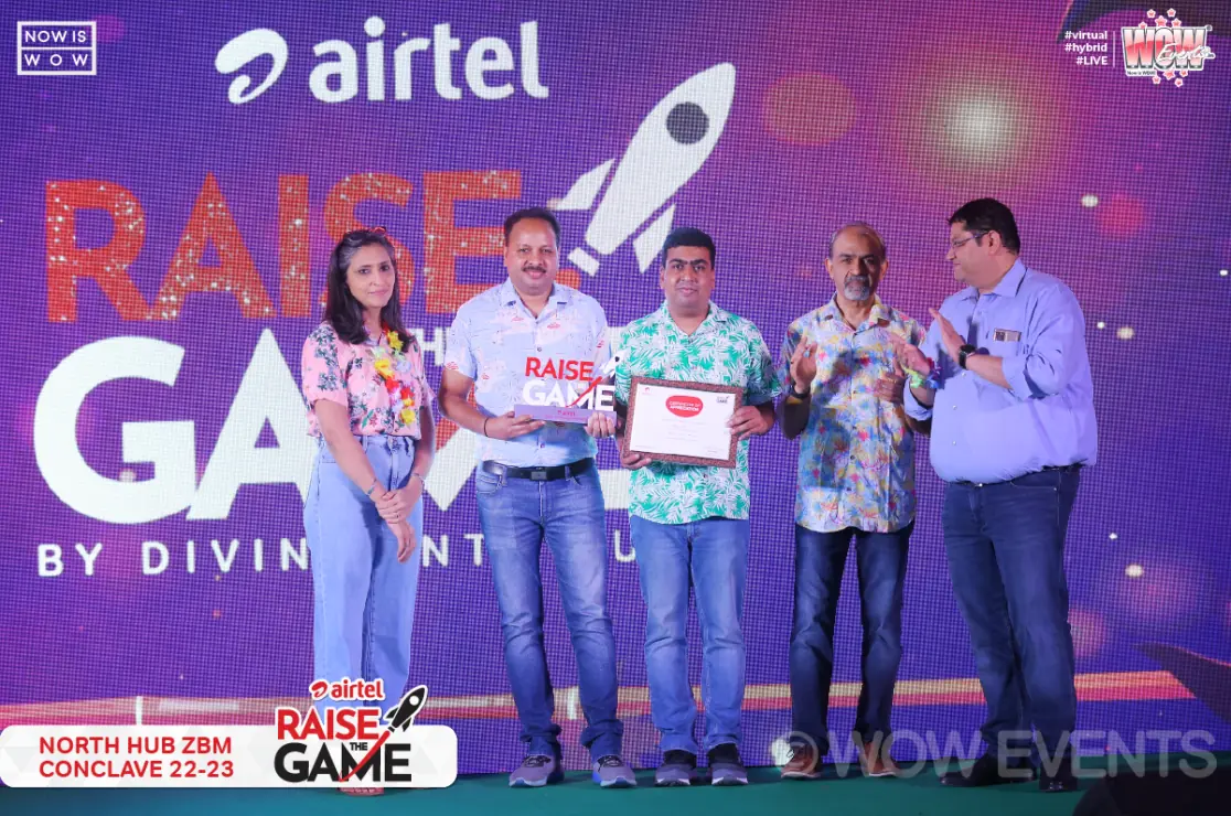 Airtel award winners on the Raise the Game stage