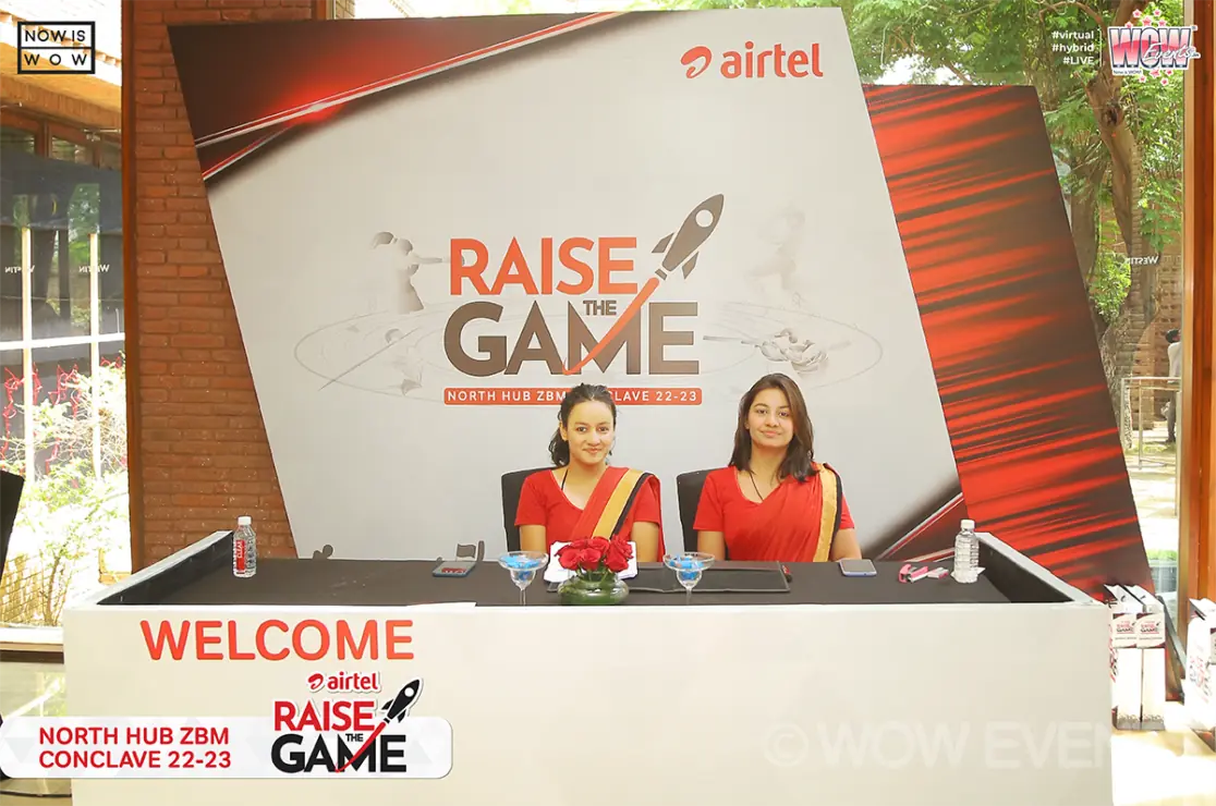 Raise the Game welcome desk with Airtel hostesses