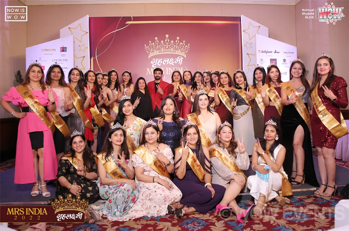 Grehlakshmi Mrs India 2022 finalists with sashes group photo