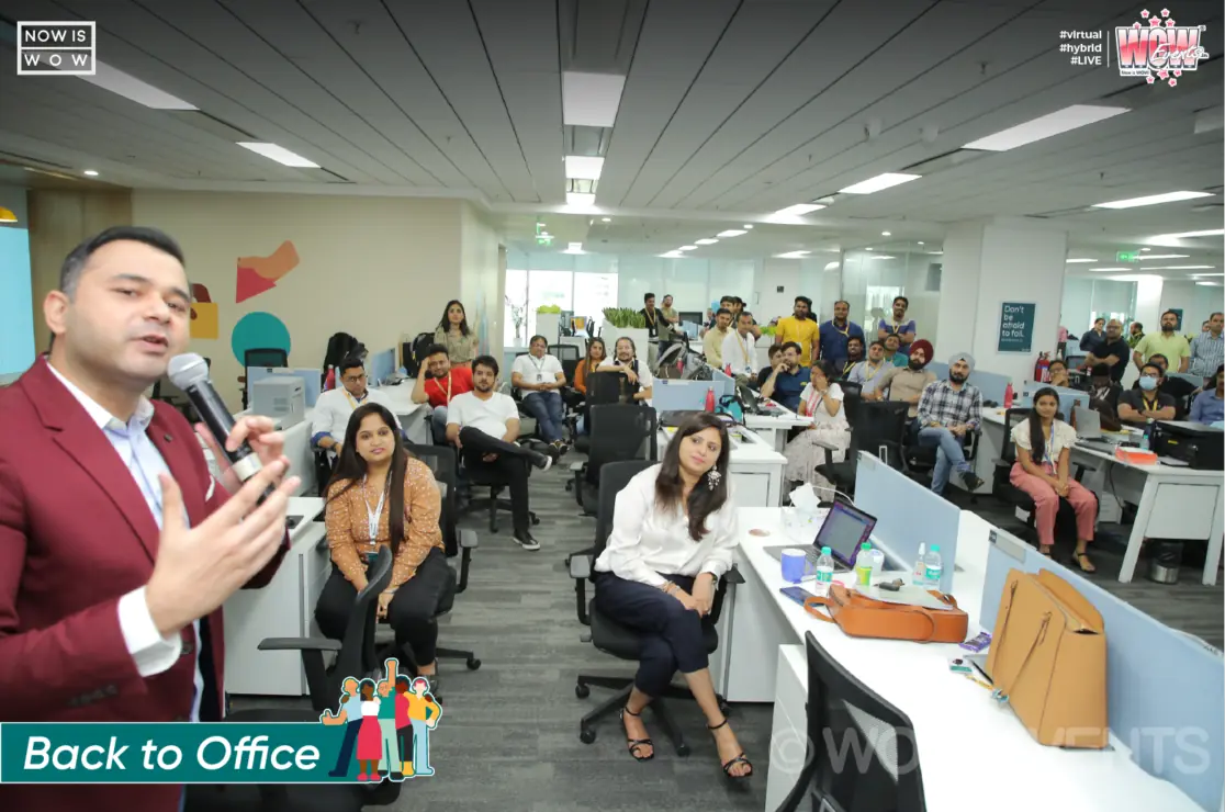 Host entertaining employees in the Sinch office