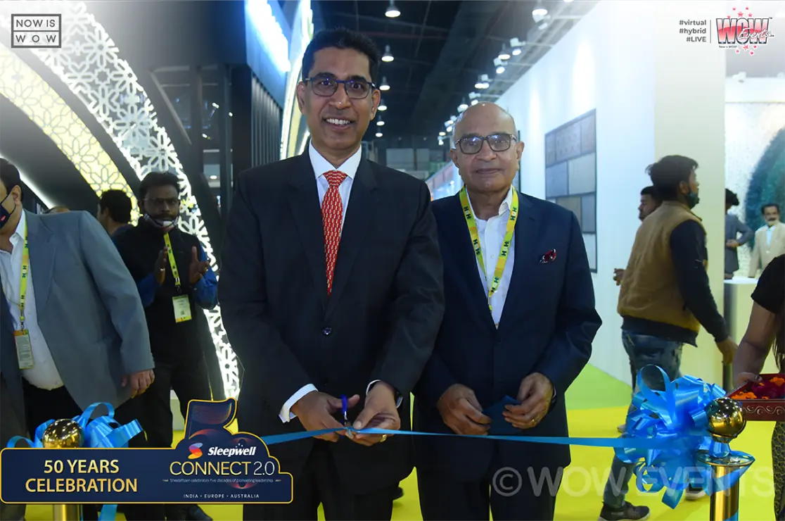 Sleepwell Connect 2.0 guests at a ribbon cutting
