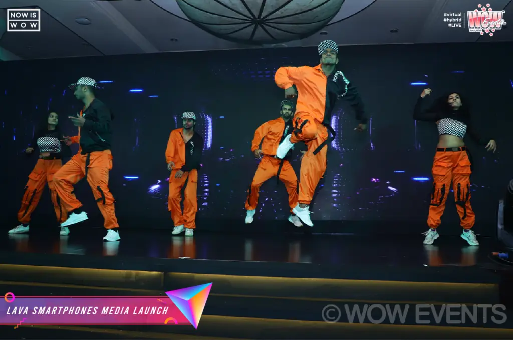 Dancers in LED light suits performing at the Lava smartphones launch in Mumbai