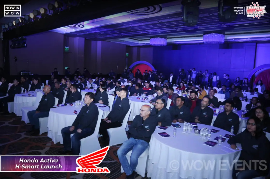 Honda Activa H-Smart launch audience at round tables