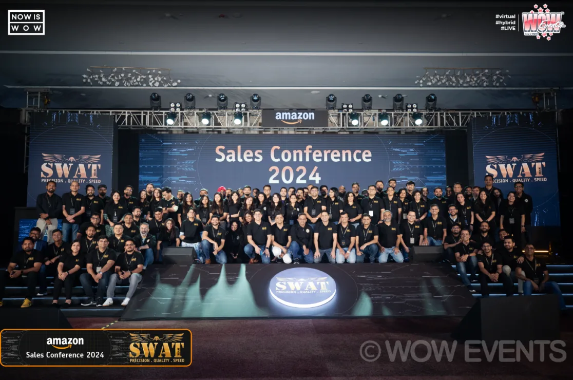 Amazon Sales Conference 2024 team group photo on stage