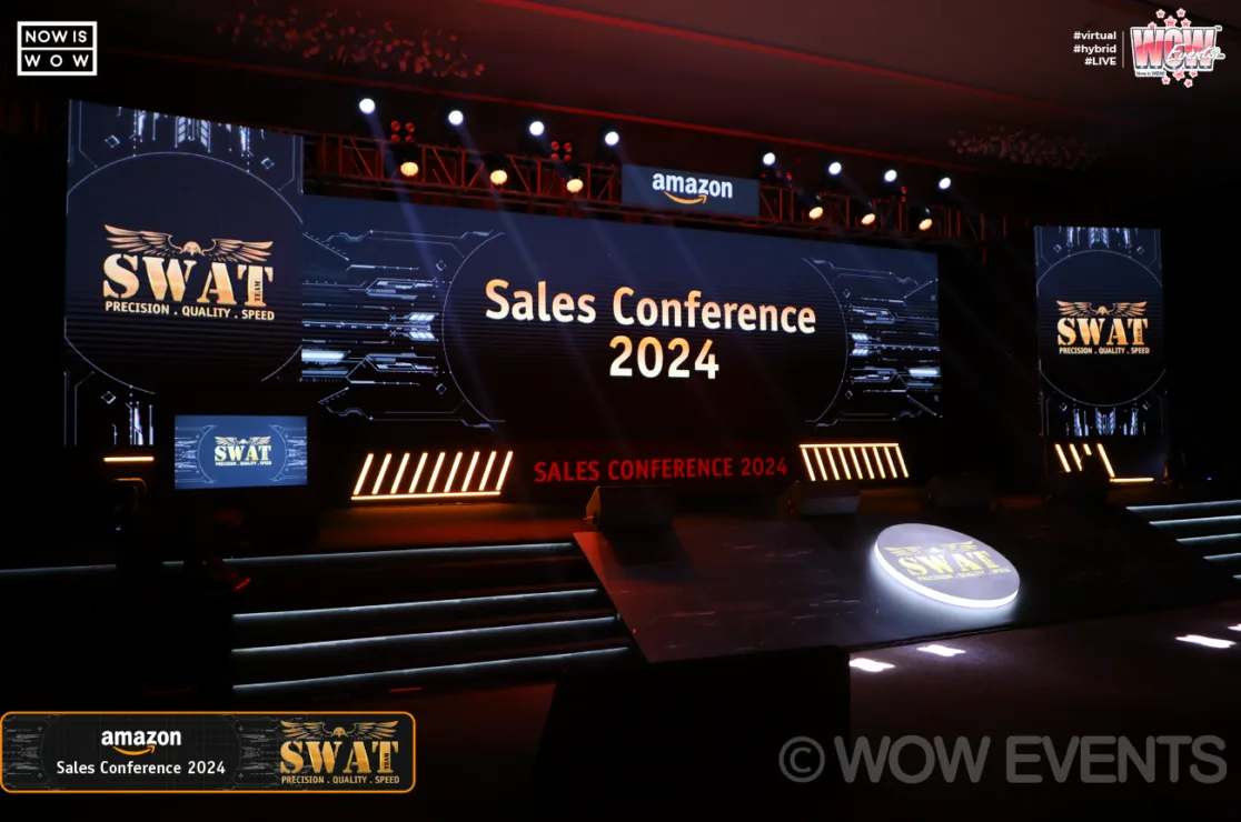 Amazon sales conference 2024 stage with SWAT branding