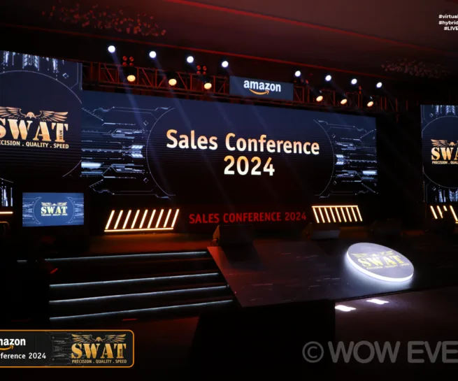 Amazon sales conference 2024 stage with SWAT branding