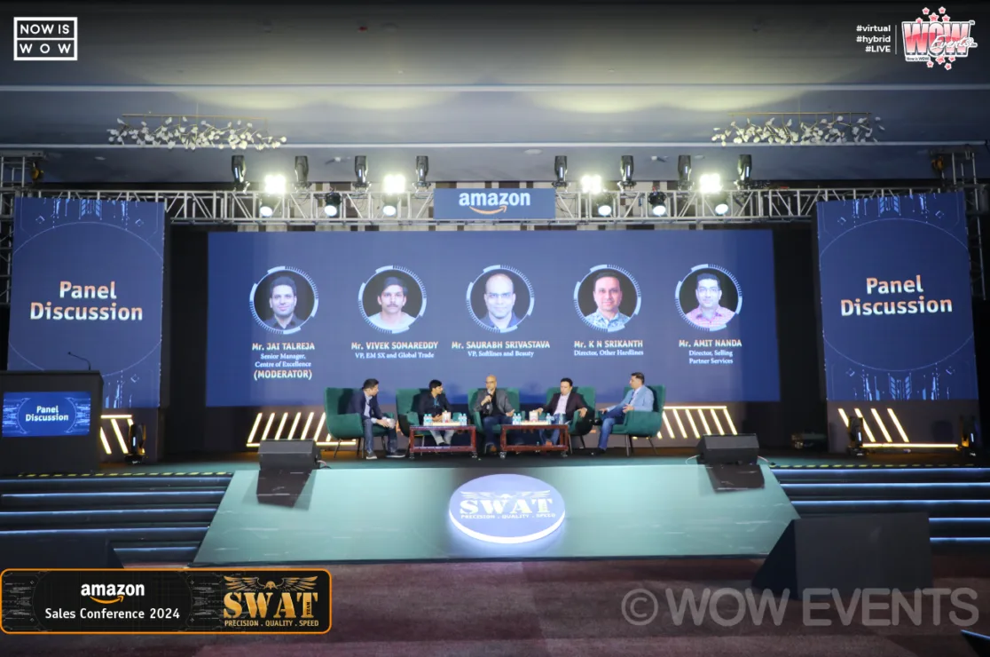 Panel discussion on stage at Amazon Sales Conference 2024