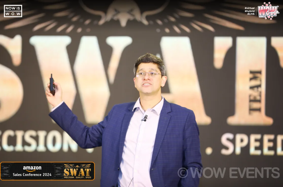 Presenter speaking at Amazon Sales Conference 2024