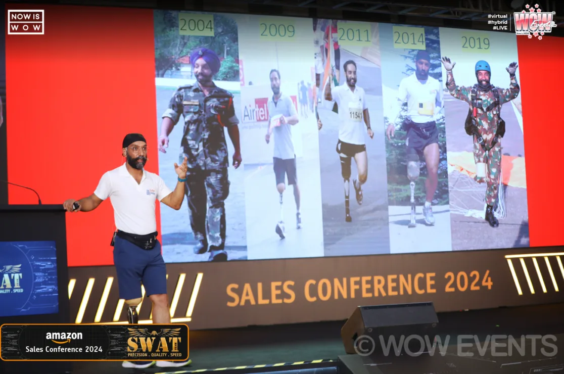 Speaker on stage at Amazon Sales Conference 2024