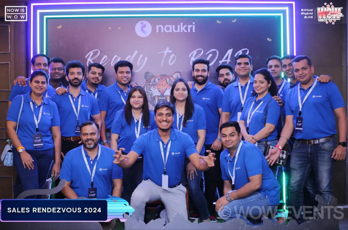 Naukri sales team group photo at ROAR 2024