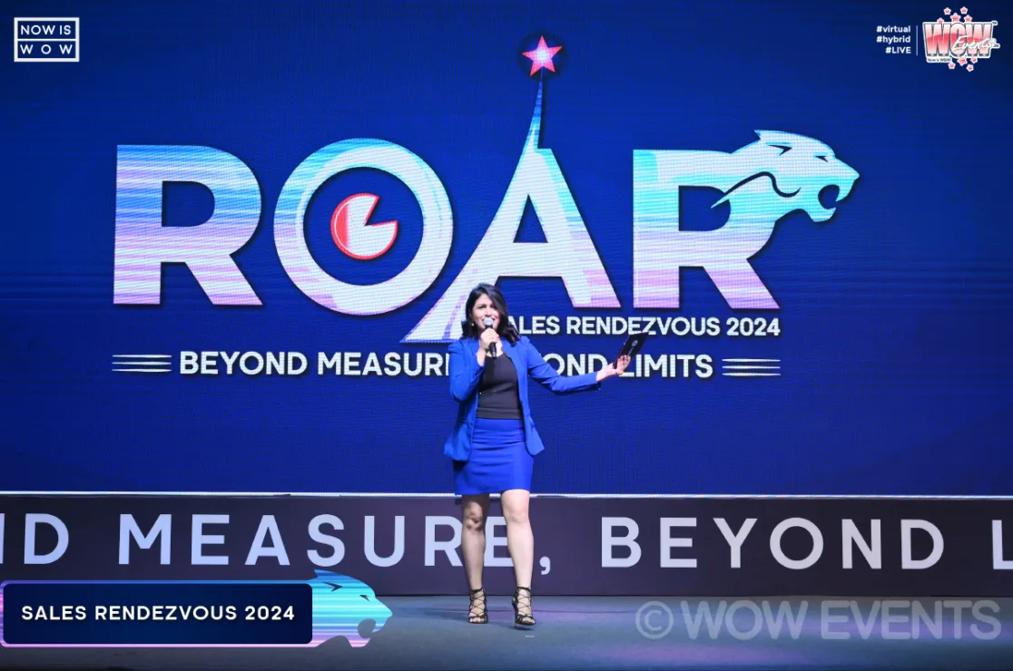 Host on the Naukri ROAR Sales Rendezvous 2024 stage