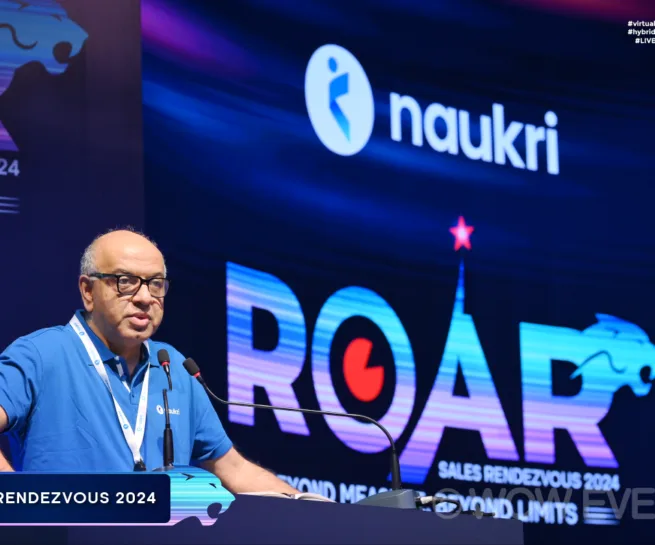 Naukri ROAR sales rendezvous speaker on stage
