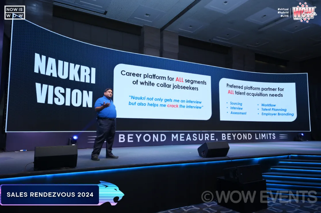 Presenter sharing the Naukri vision on stage