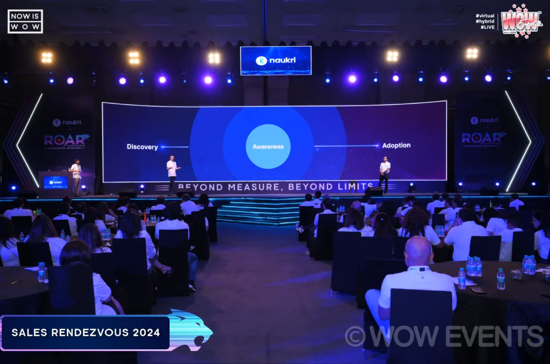 Naukri ROAR Sales Rendezvous 2024 audience facing the stage