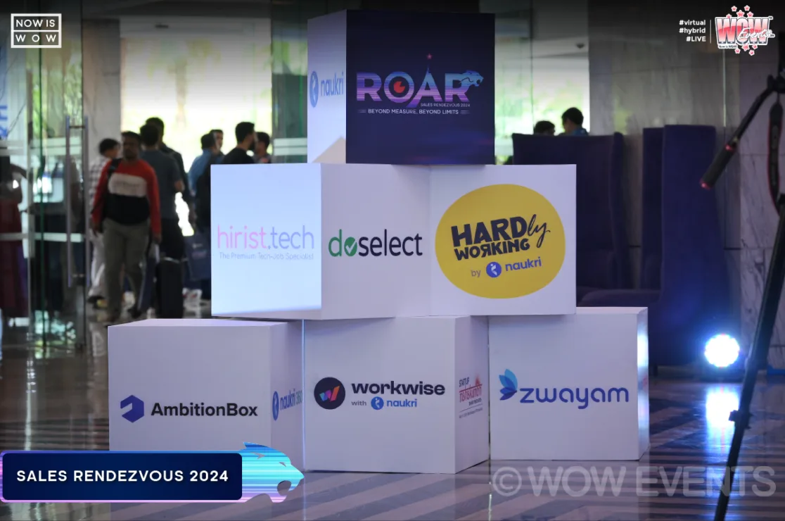 Info Edge brand cubes on display at Naukri ROAR 2024