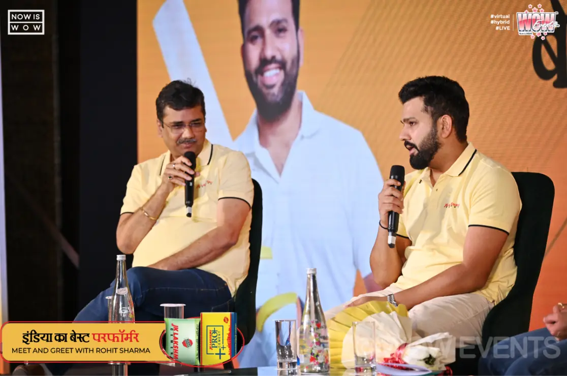 Rohit Sharma in conversation on stage in Jaipur