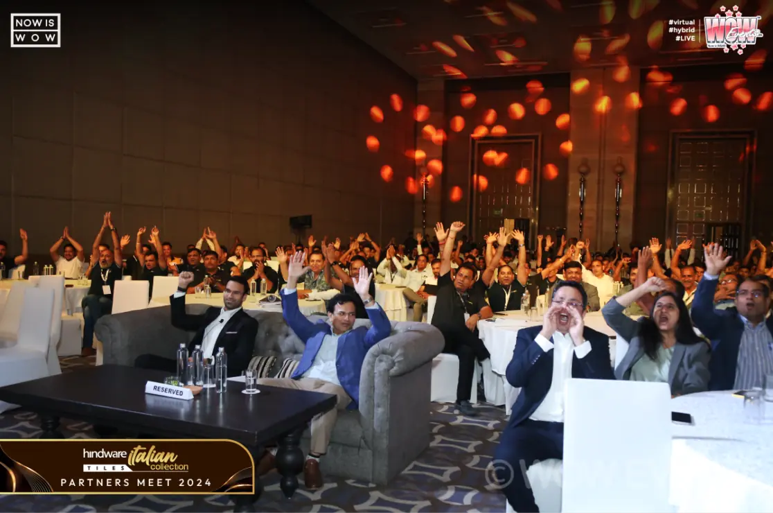 Hindware partners meet audience raising their hands