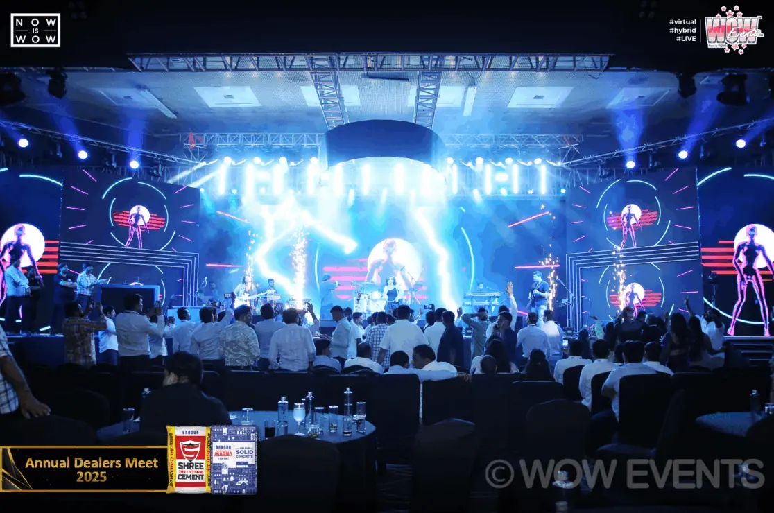 Shree Cement dealers meet stage lit in blue