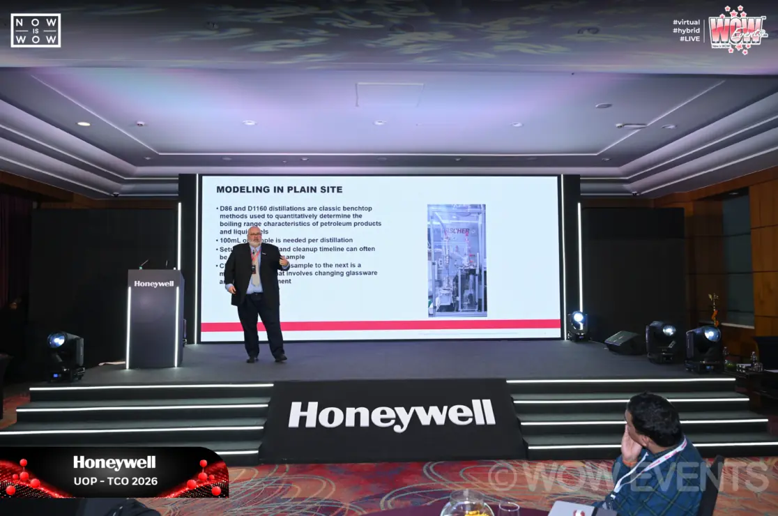 Speaker presenting on the Honeywell stage